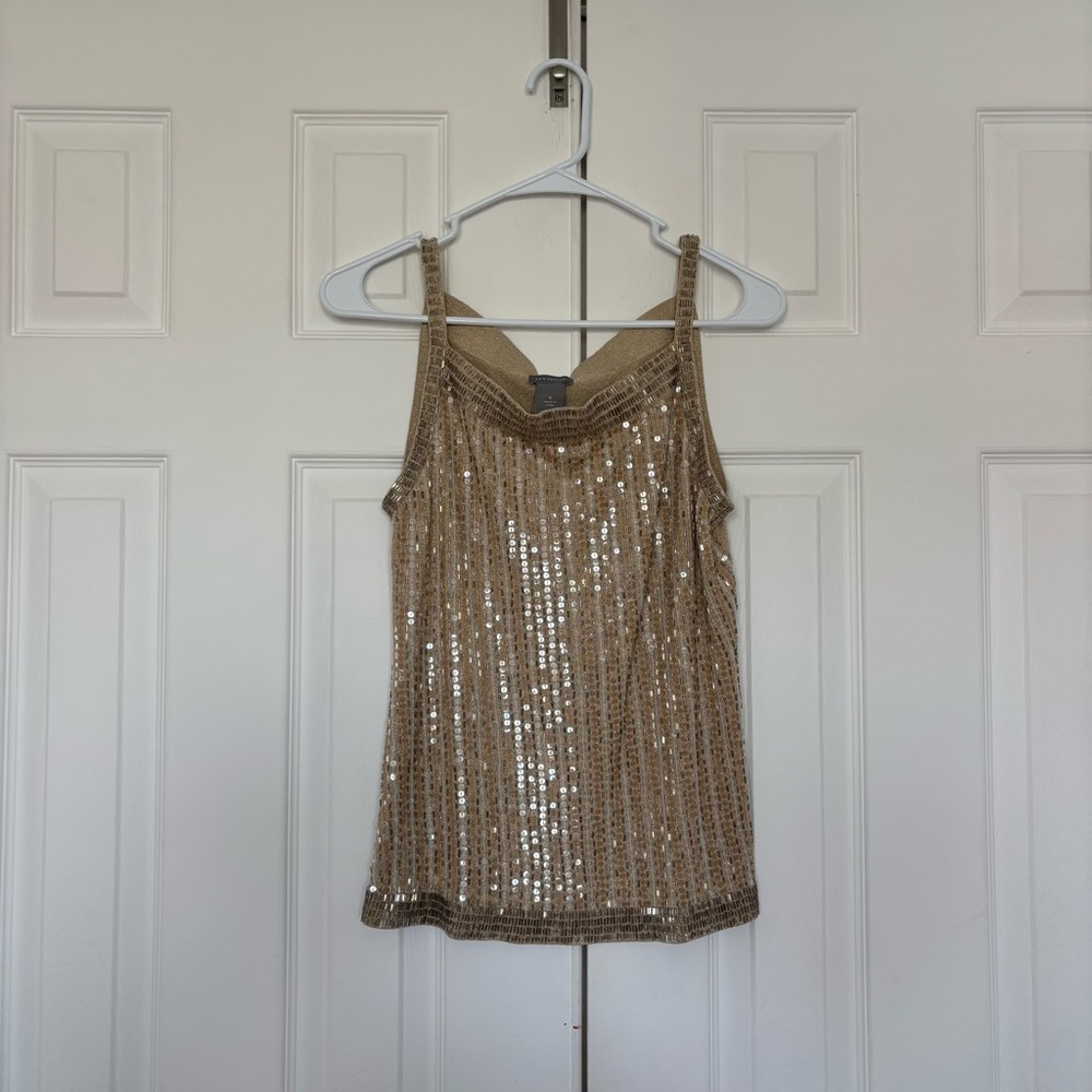 Ann Taylor Gold Sequin Sleeveless Camisole